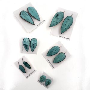 PENDIENTES CHUMBERA BRONCE PATINA HECHO A MANO