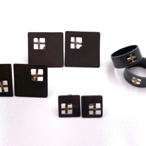 Pendientes de plata oxidada