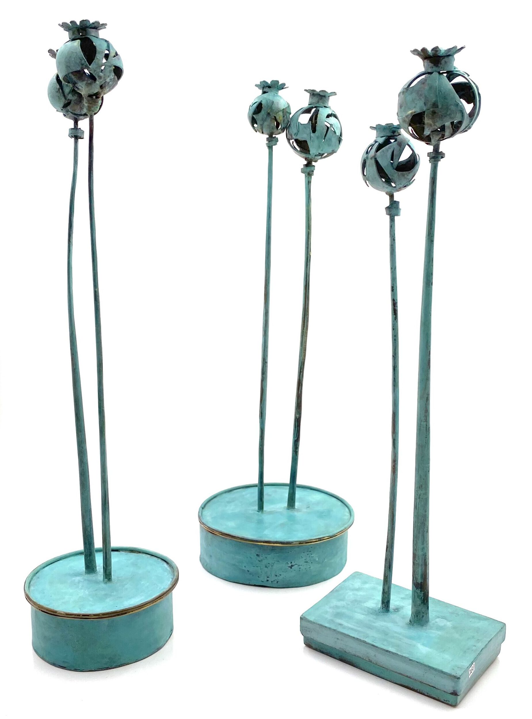 Figuras decorativas de diseño  Escultura Dos amapolas arte y artesanía