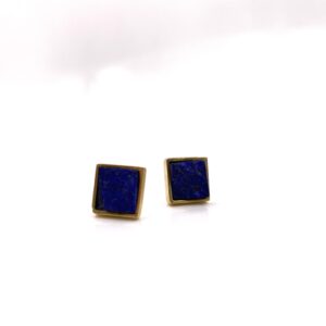 carlos tellechea, pendientes artesanales oro, joyas artesanales españa, pendientes lapislázuli, joyas artesanales de oro y piedras, Pendientes artesanales lapislázuli, Pendientes cuadrados oro, joyería artesanal,