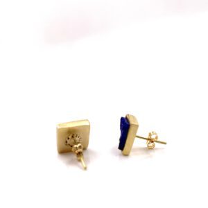 carlos tellechea, pendientes artesanales oro, joyas artesanales españa, pendientes lapislázuli, joyas artesanales de oro y piedras, Pendientes artesanales lapislázuli, Pendientes cuadrados oro, joyería artesanal,