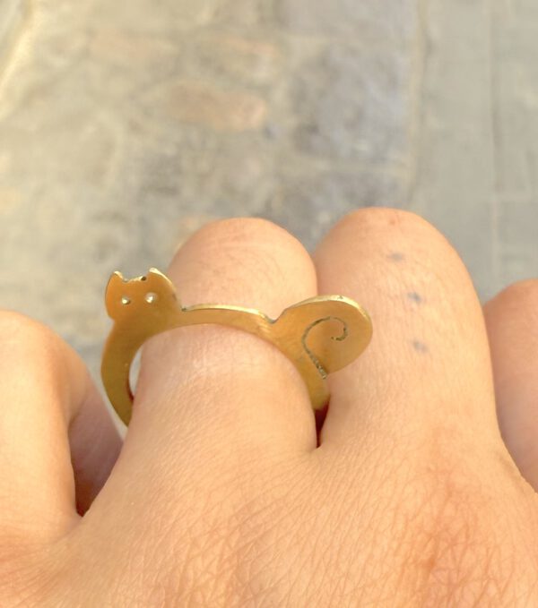 ANILLO GATO BRONCE ARTEARTESANIA CARLOS TELLECHEA