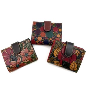 cartera de cuero talabar pintada a mano arteartesania