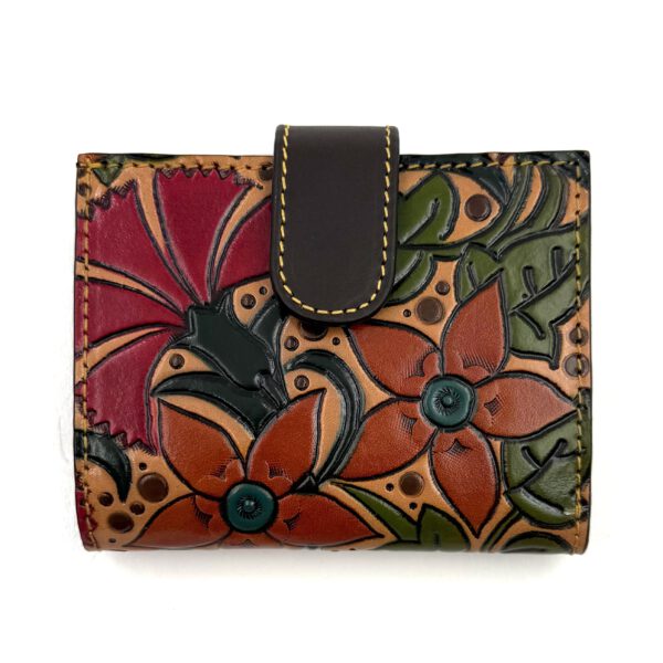 cartera de cuero talabar pintada a mano arteartesania