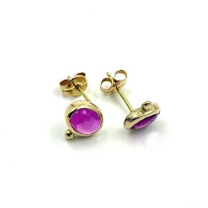 PENDIENTES ORO RUBIES carlos Tellechea