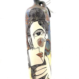 botella ceramica pintada a mano hecha en malaga arteartesania carlos tellechea