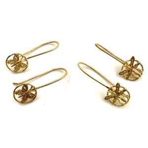 PENDIENTES CAN PRUNERA CARLOS TELLECHEA MARIPOSA AVISPA ORO 24 KT