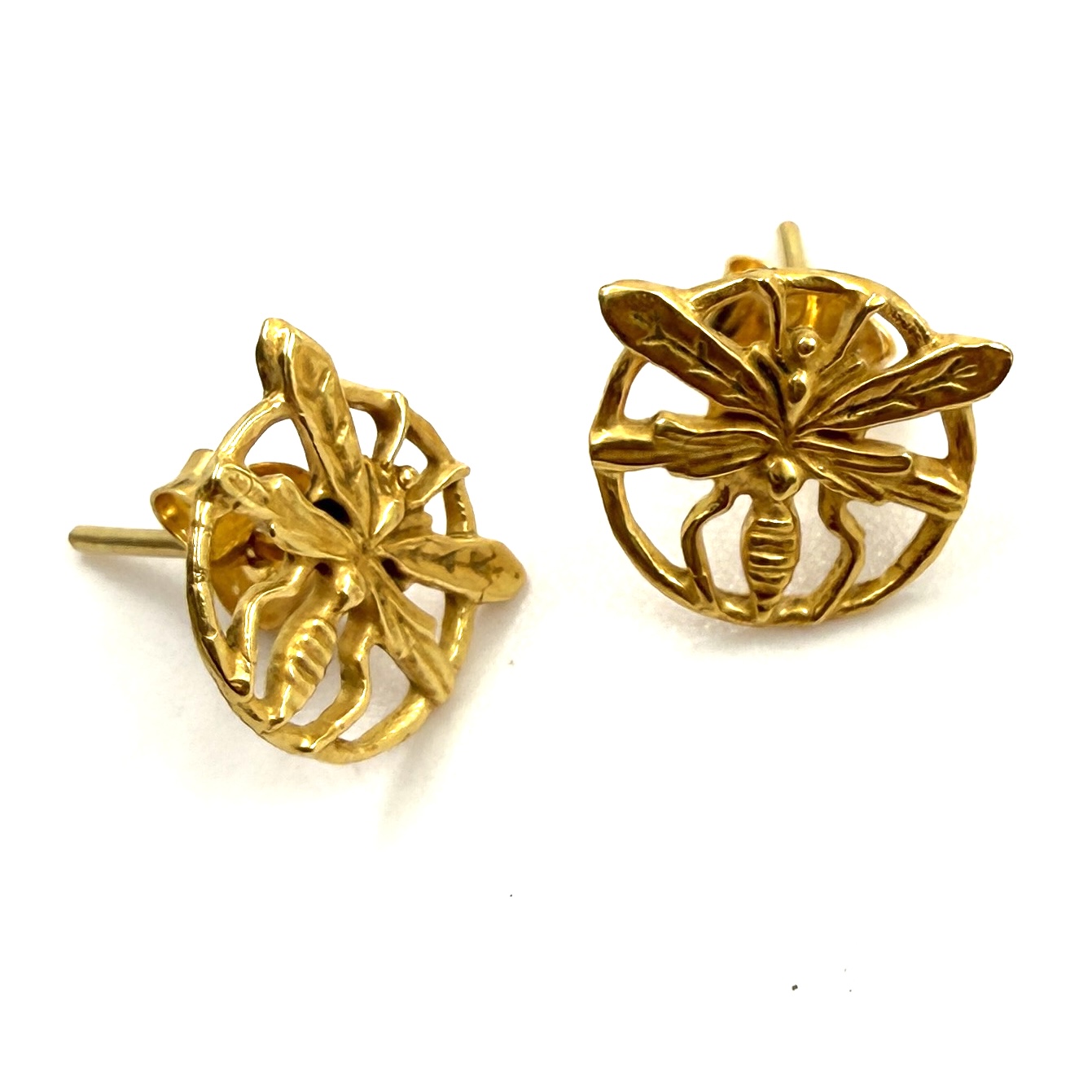 PENDIENTES CAN PRUNERA CARLOS TELLECHEA MARIPOSA AVISPA ORO 24 KT