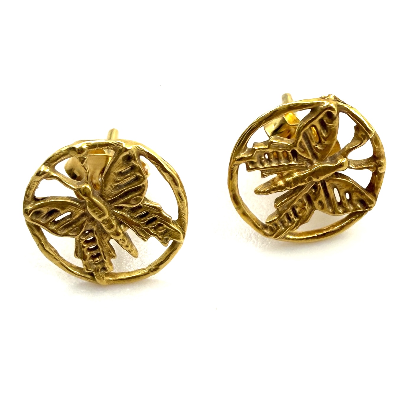 PENDIENTES CAN PRUNERA CARLOS TELLECHEA MARIPOSA AVISPA ORO 24 KT