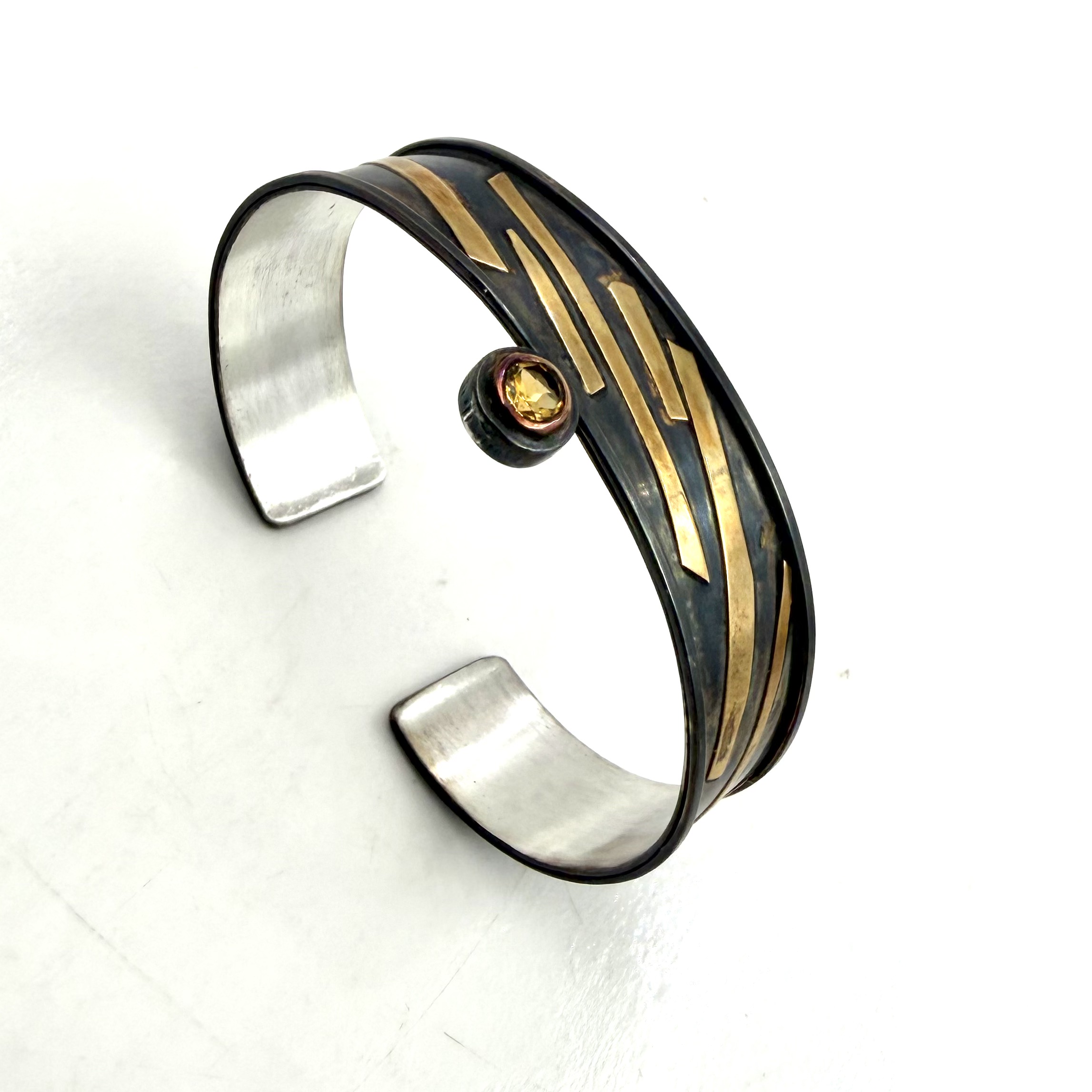BRAZALETE-ORO-CITRINO ARTEARTESANÍA