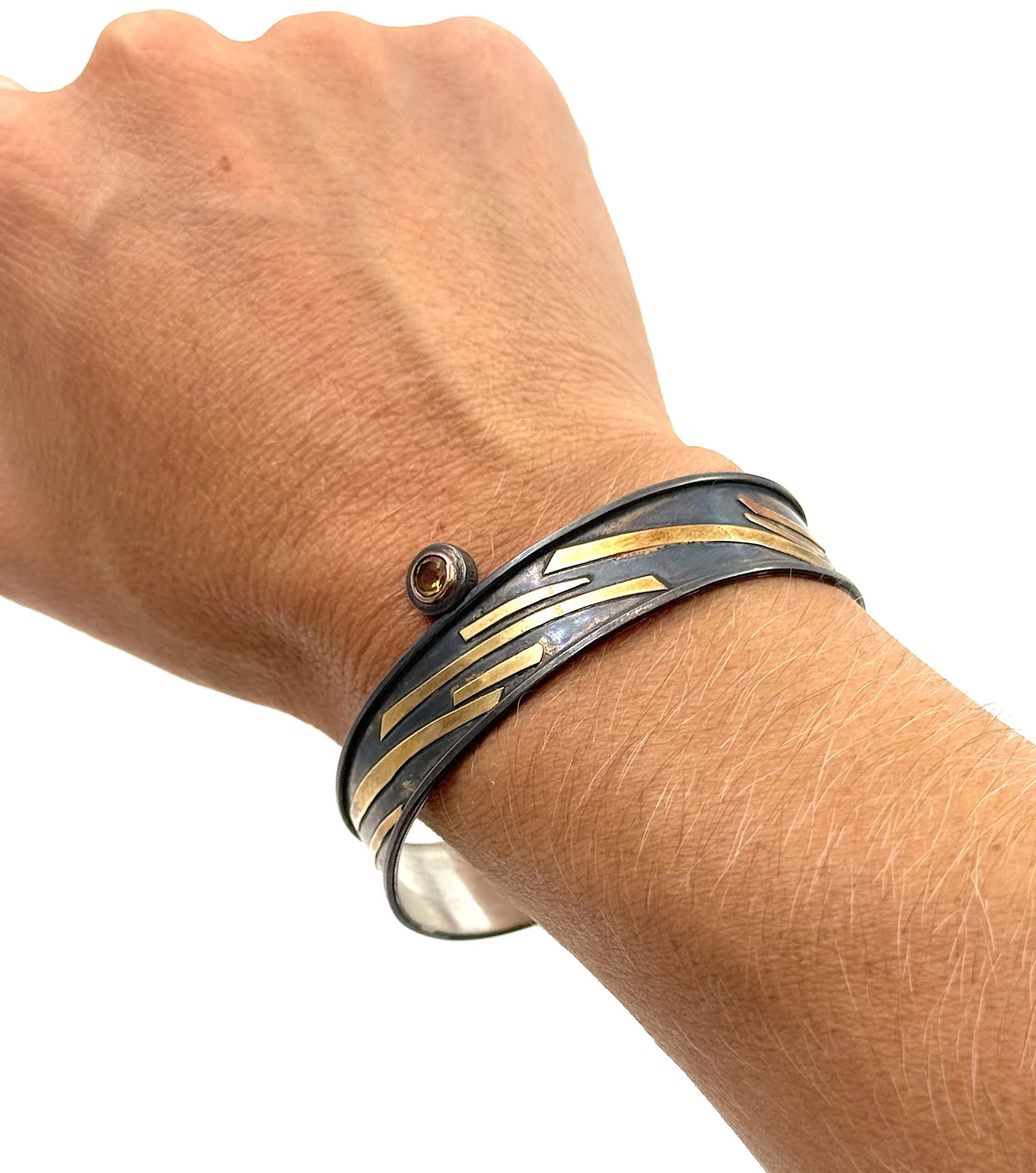 BRAZALETE-ORO-CITRINO ARTEARTESANÍA